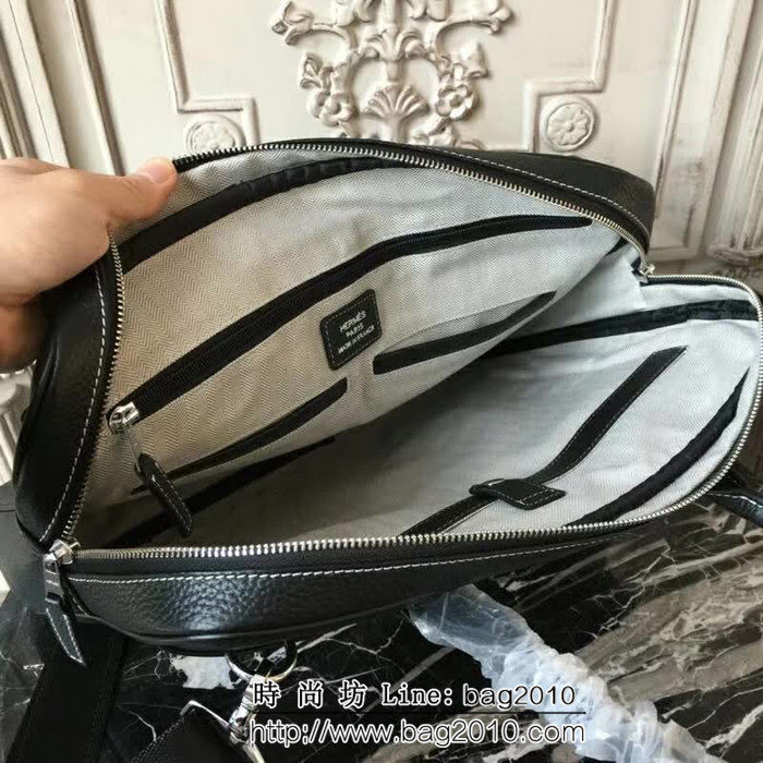 HERMES愛馬仕 最新款 原版牛皮 經典時尚 男士公事包 可手提斜挎 8824-1 JD1216